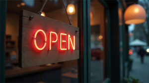 open-sign-welcomes-visitors-to-cozy-cafe open-sign-welcomes-visitors-to-cozy-cafe